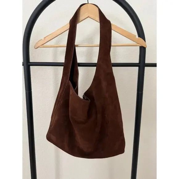 Quince NEW Italian Suede Slouchy Shoulder Bag, Color: Whiskey - Picture 3 of 9